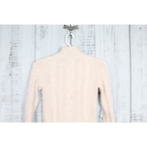 LL Bean Double L Cable Sweater Zip Cardigan Pink Size Small - Picture 8 of 10